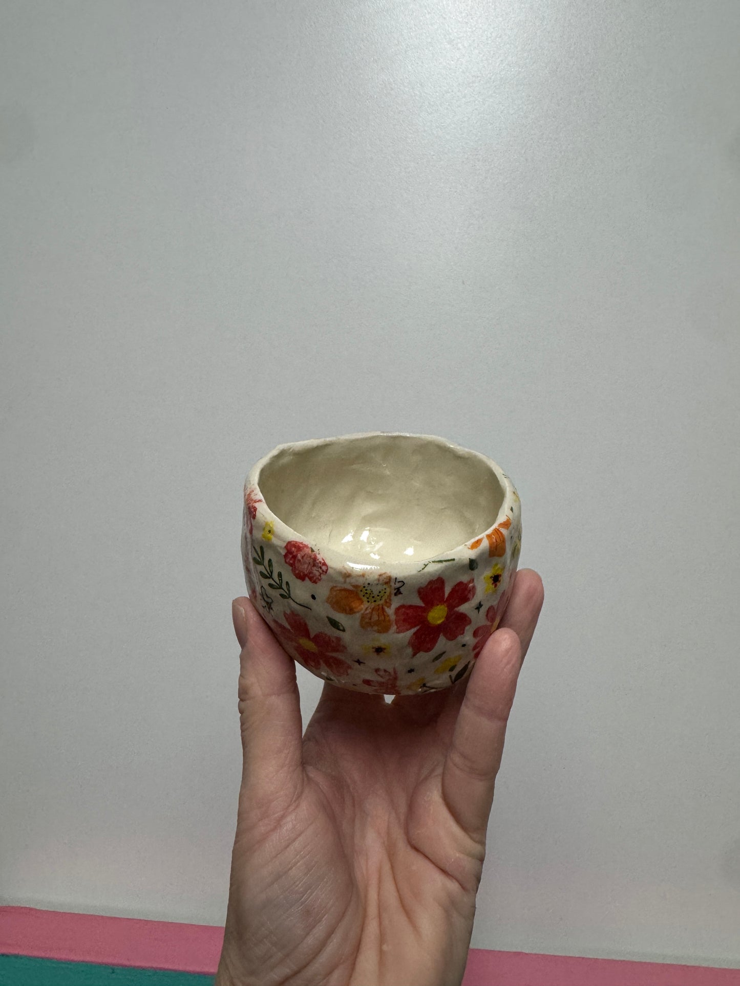 Ceramics - Bee Floral Handbuilt Vessel #2