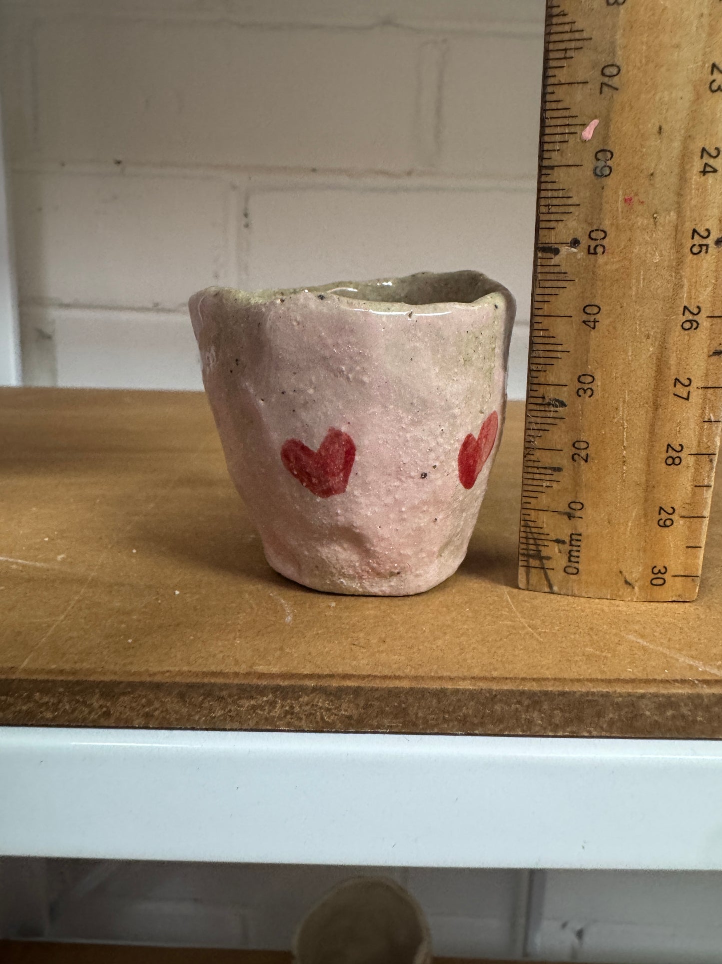 Ceramics - Handpainted Heart Vase (no scalloped edge)