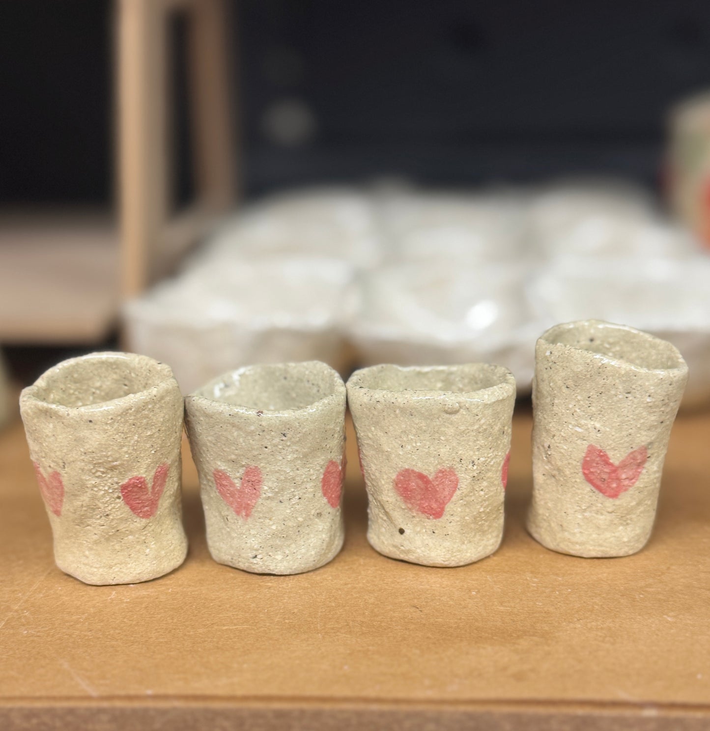 Ceramics - Small Hand Painted Heart Vase