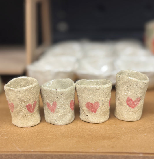 Ceramics - Small Hand Painted Heart Vase