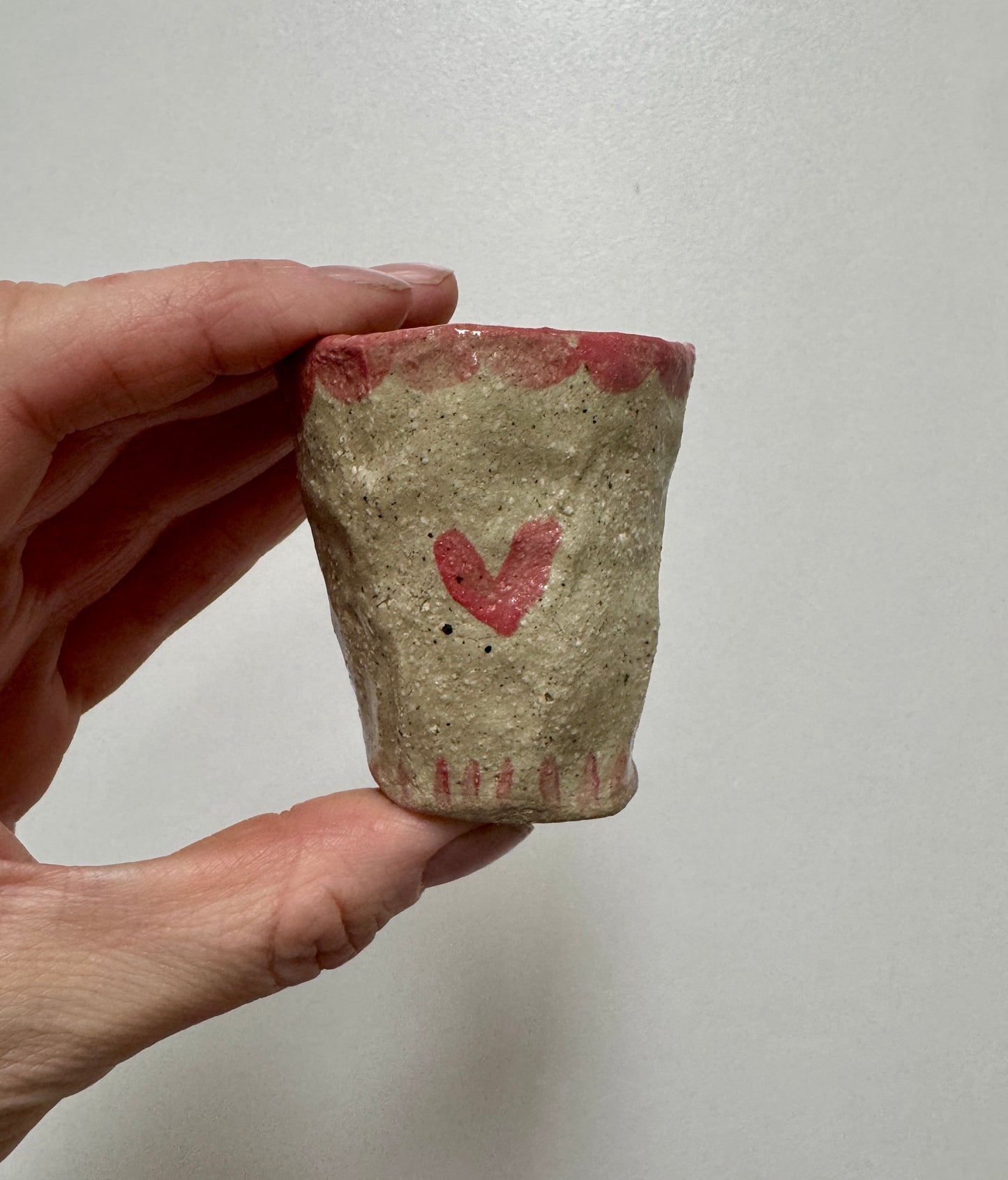 Ceramics - Hand Painted Heart Vase #1