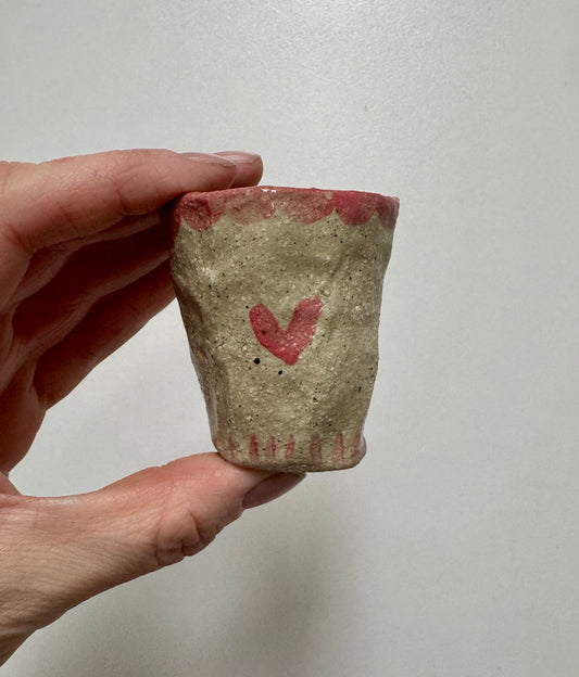 Ceramics - Hand Painted Heart Vase #1