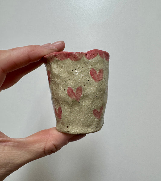 Ceramics - Hand Painted Heart Vase #2