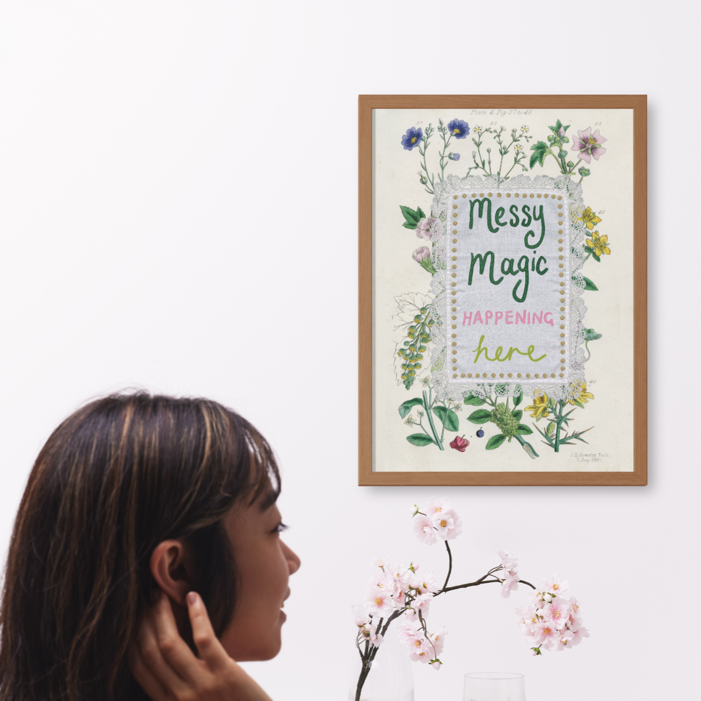 Messy Magic Happening Here Printable Wall Art – Craft Room Decor, Colourful Studio Quote Print, Instant Digital Download A2 Poster