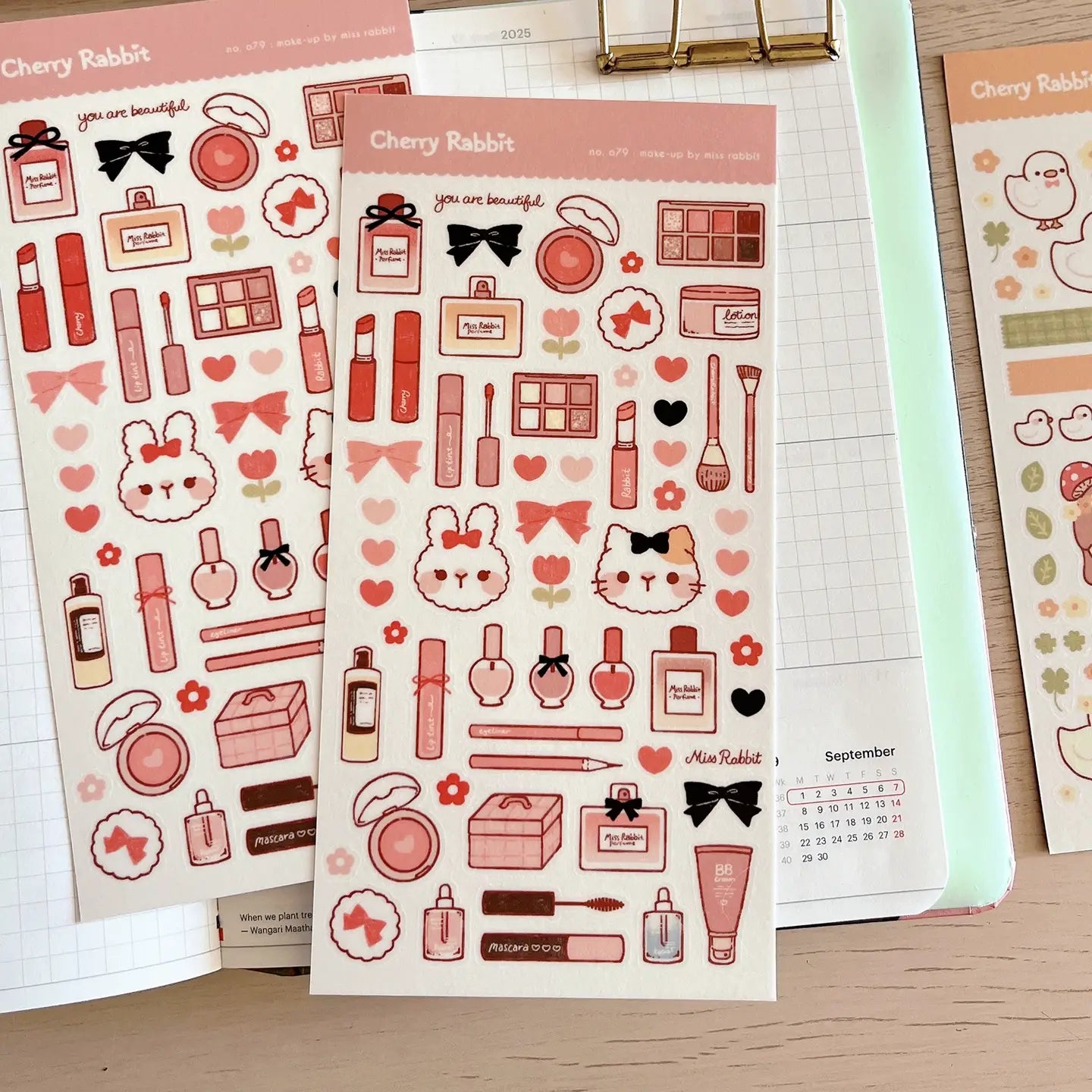 Cherry Rabbit Miss Rabbit Makeup Sticker Sheet No.079