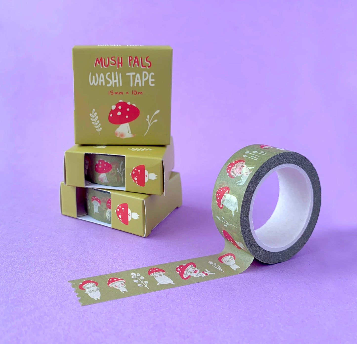 Hannakin Washi Tape - Mush Pals (Mustard)