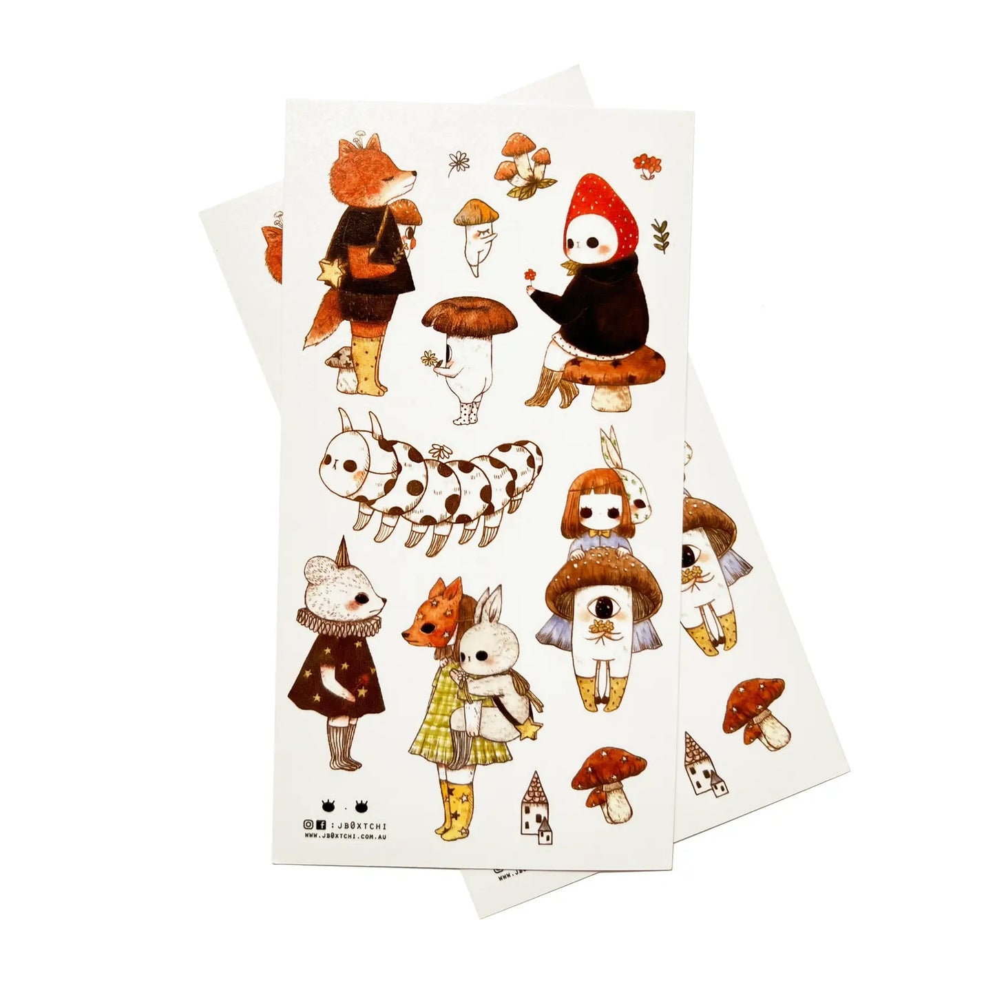 Sticker Sheet - Mushroom Companions by jb0xtchi