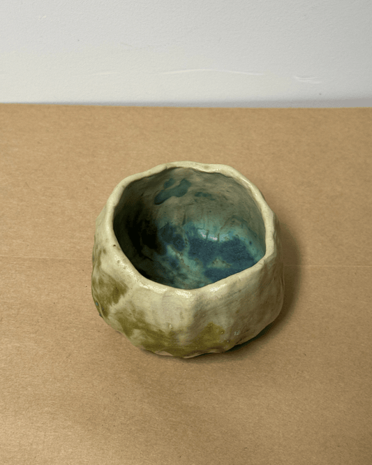 Ceramic Dish - Aqua and natural