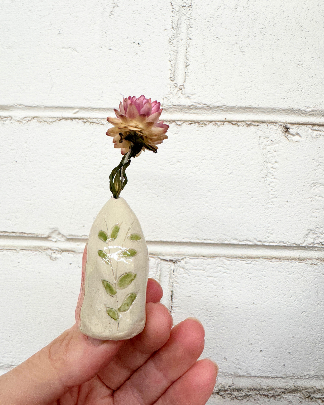 Pink Ceramic Fairy House – Handbuilt Whimsical Cottage (Larger Mini)