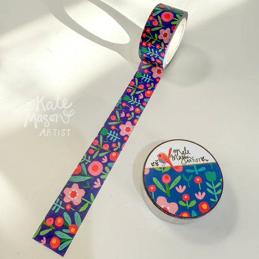 Kate Mason Washi Tape - Scandi Floral Blue