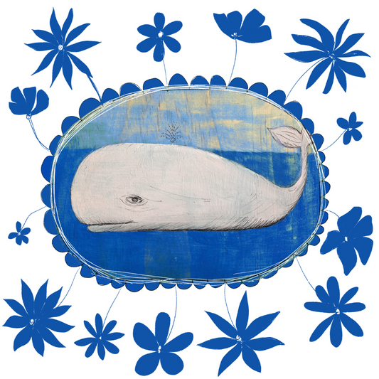 Greeting Card - Square Art Card Series - Whale Love