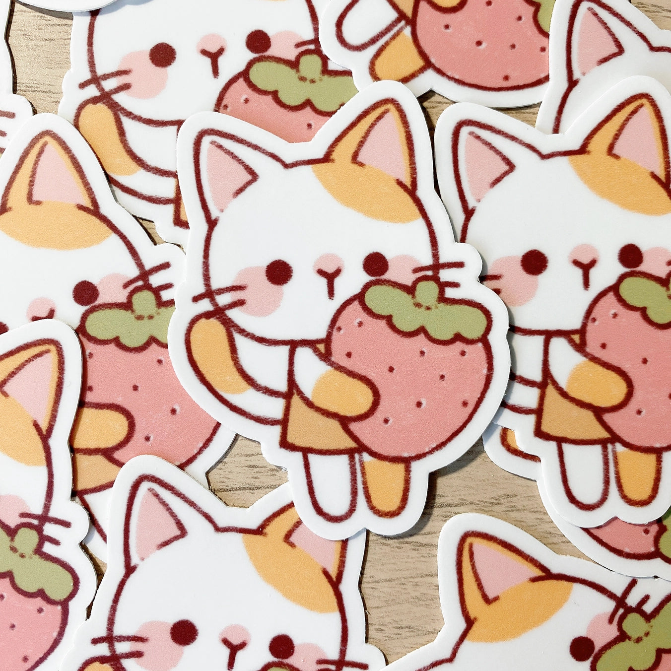 Cherry Rabbit Strawberry Cat Sticker