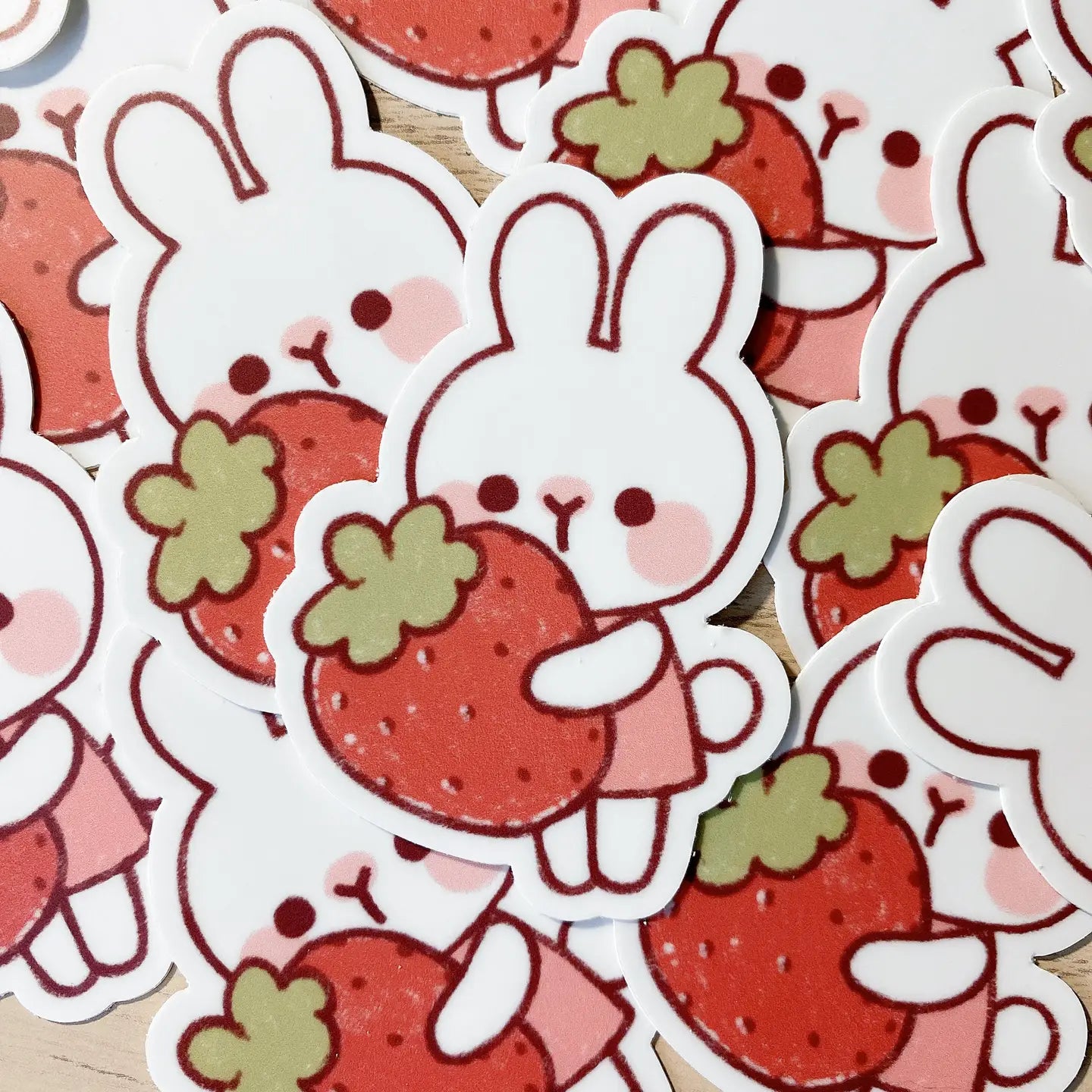 Cherry Rabbit Strawberry Rabbit Sticker