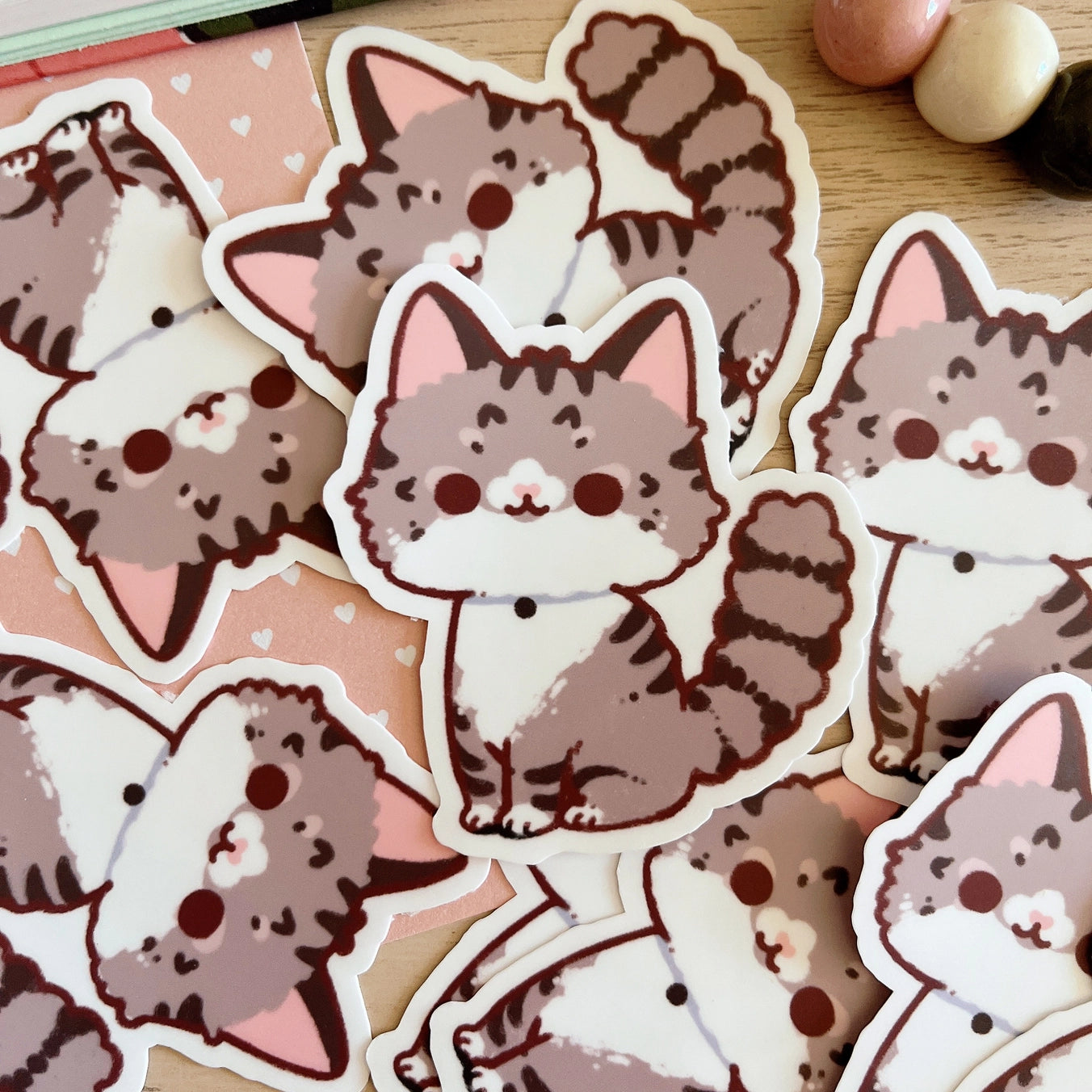 Cherry Rabbit Tabby Cat Sticker
