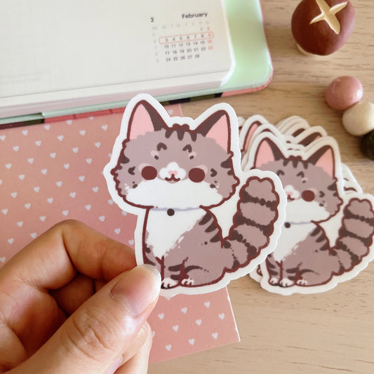 Cherry Rabbit Tabby Cat Sticker