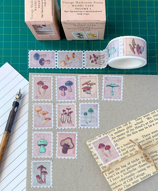 Hannakin Washi Tape - Vintage Mushroom Volume I - Stamp Washi Tape