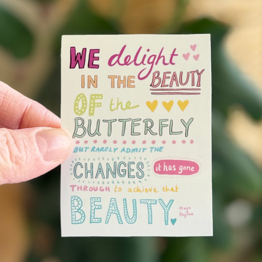 Beauty of the Butterfly Quote Vinyl Sticker