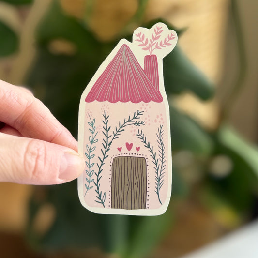 Fairy House 'Pink' Vinyl Sticker