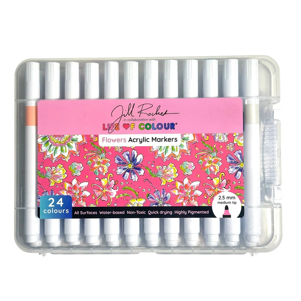 Acrylic Markers 'Flowers' - Set of 24 by Life of Colour