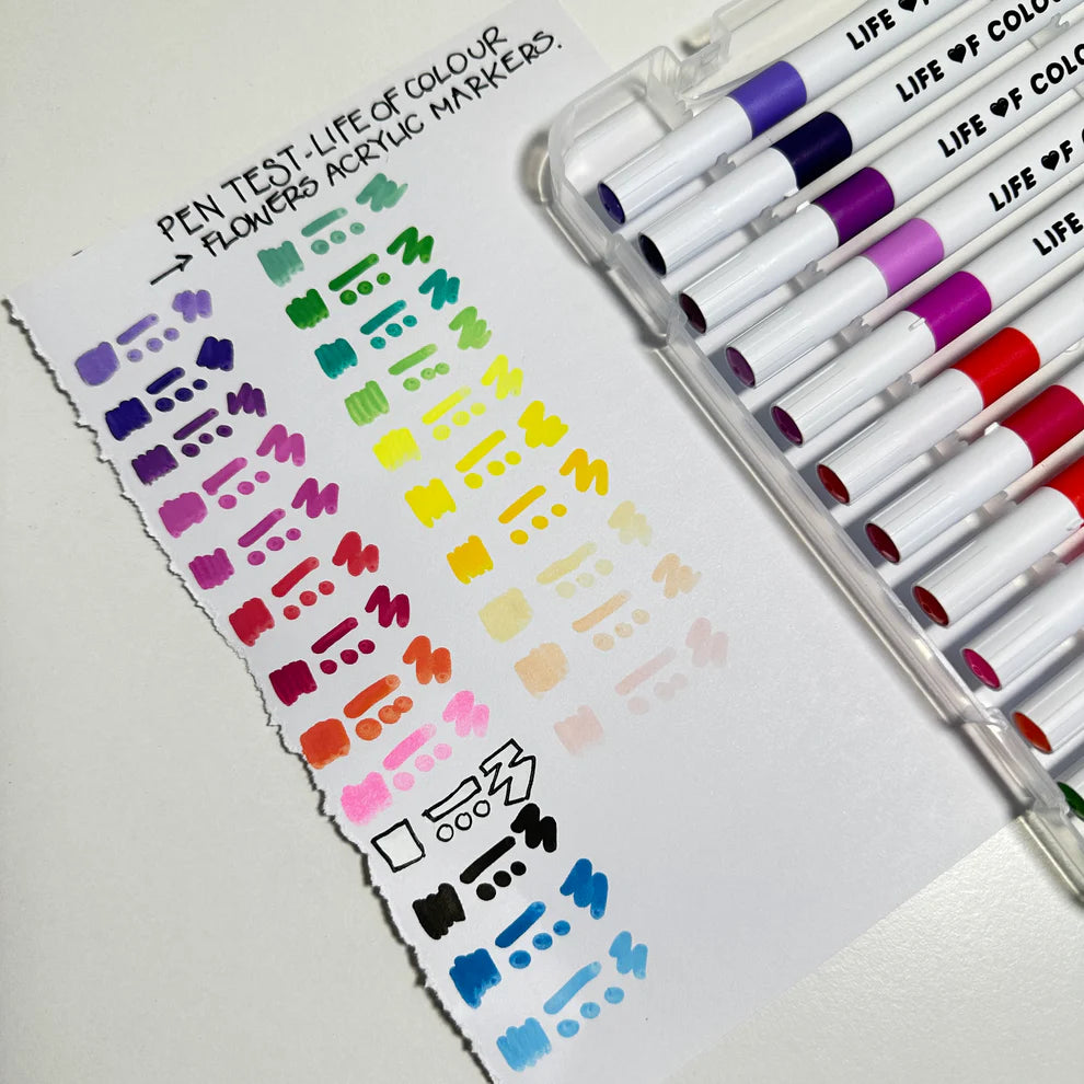 Acrylic Markers 'Flowers' - Set of 24 by Life of Colour