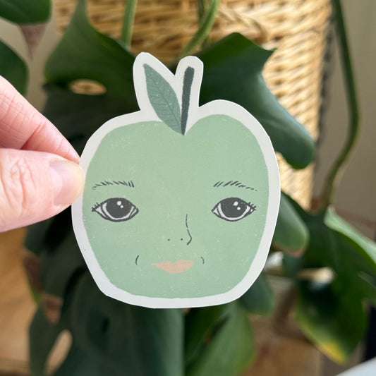 Green Apple Vinyl Sticker