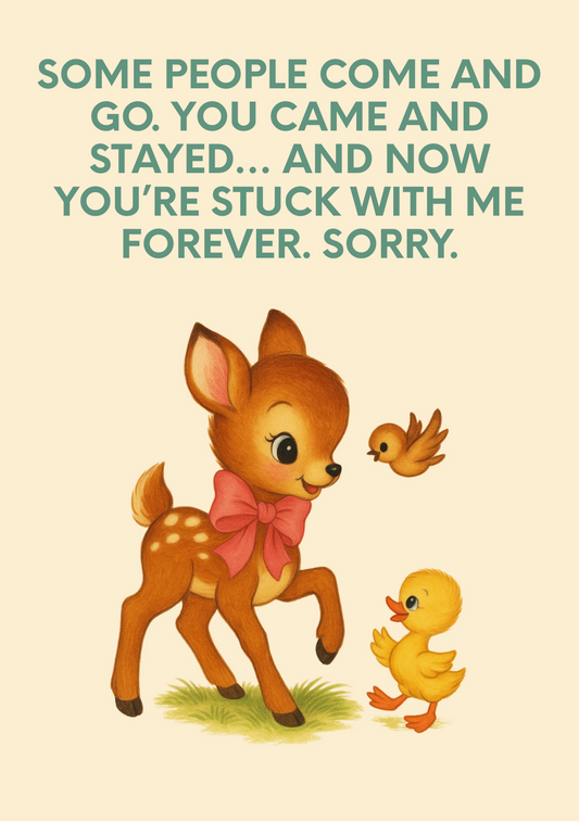 Greeting Card - Vintage Kitsch - Forever Friendship