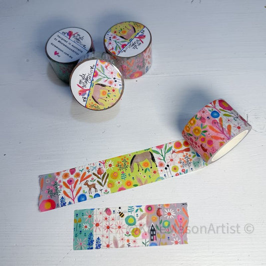 Kate Mason Washi Tape - Horse Floral Patchwork 30cm