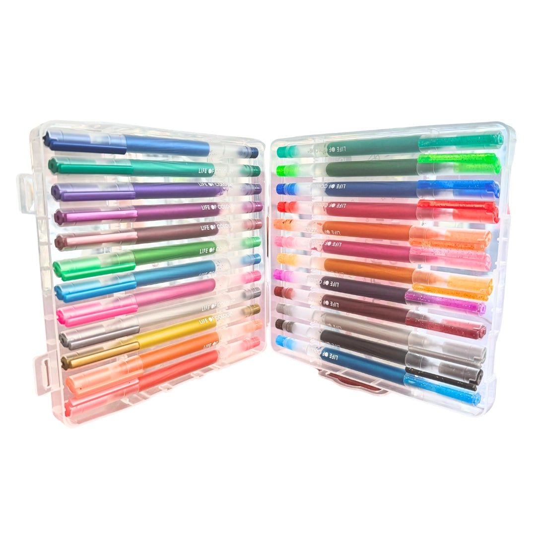 Juicy Gel Pens - Set of 24 - Metallic and Glitter Markers by Life of Colour