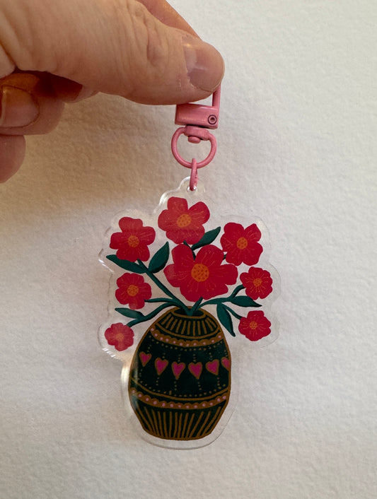 Keychain - Pink Flowers