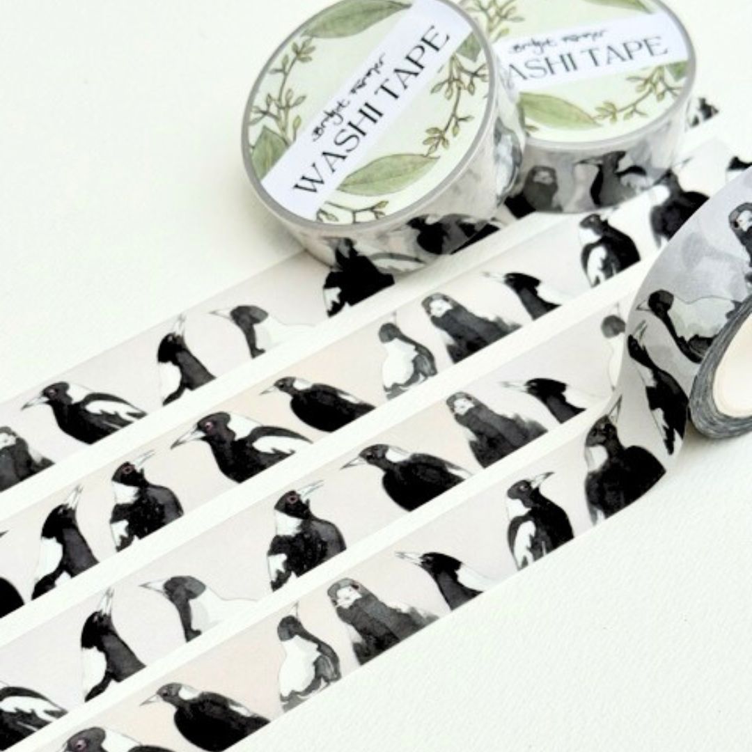 Magpies (15mm) Washi Tape by Bridget Farmer
