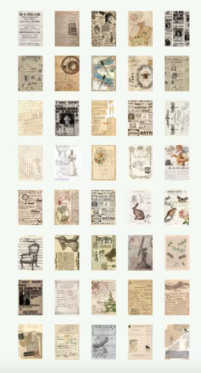 Mini Collage Book – Vintage Style Art Paper
