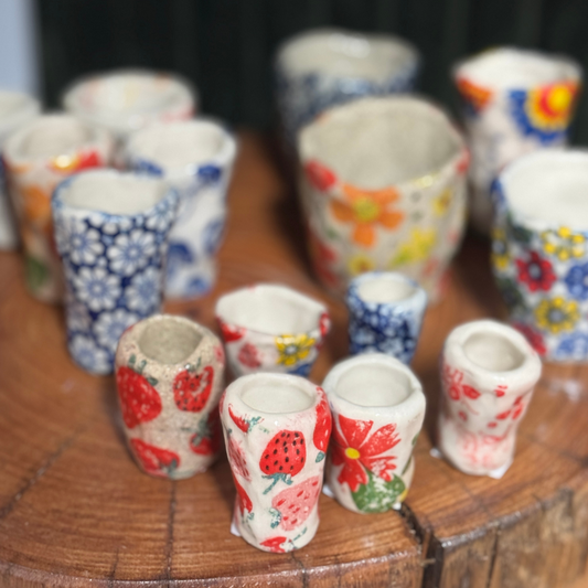 Ceramic Vase - Floral Design (Small $20)