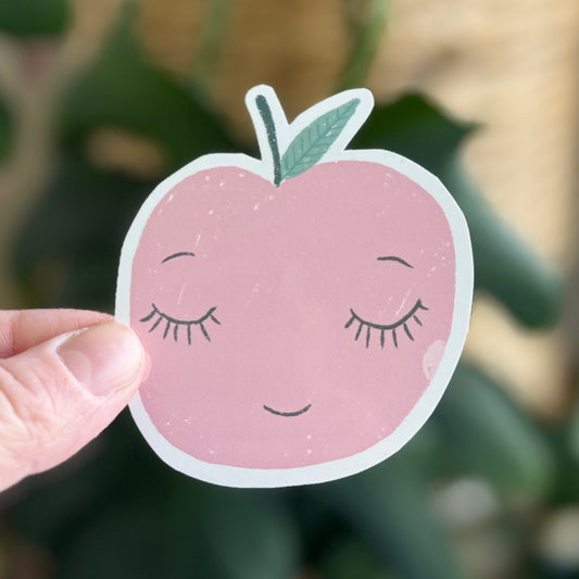 Pink Apple Vinyl Sticker