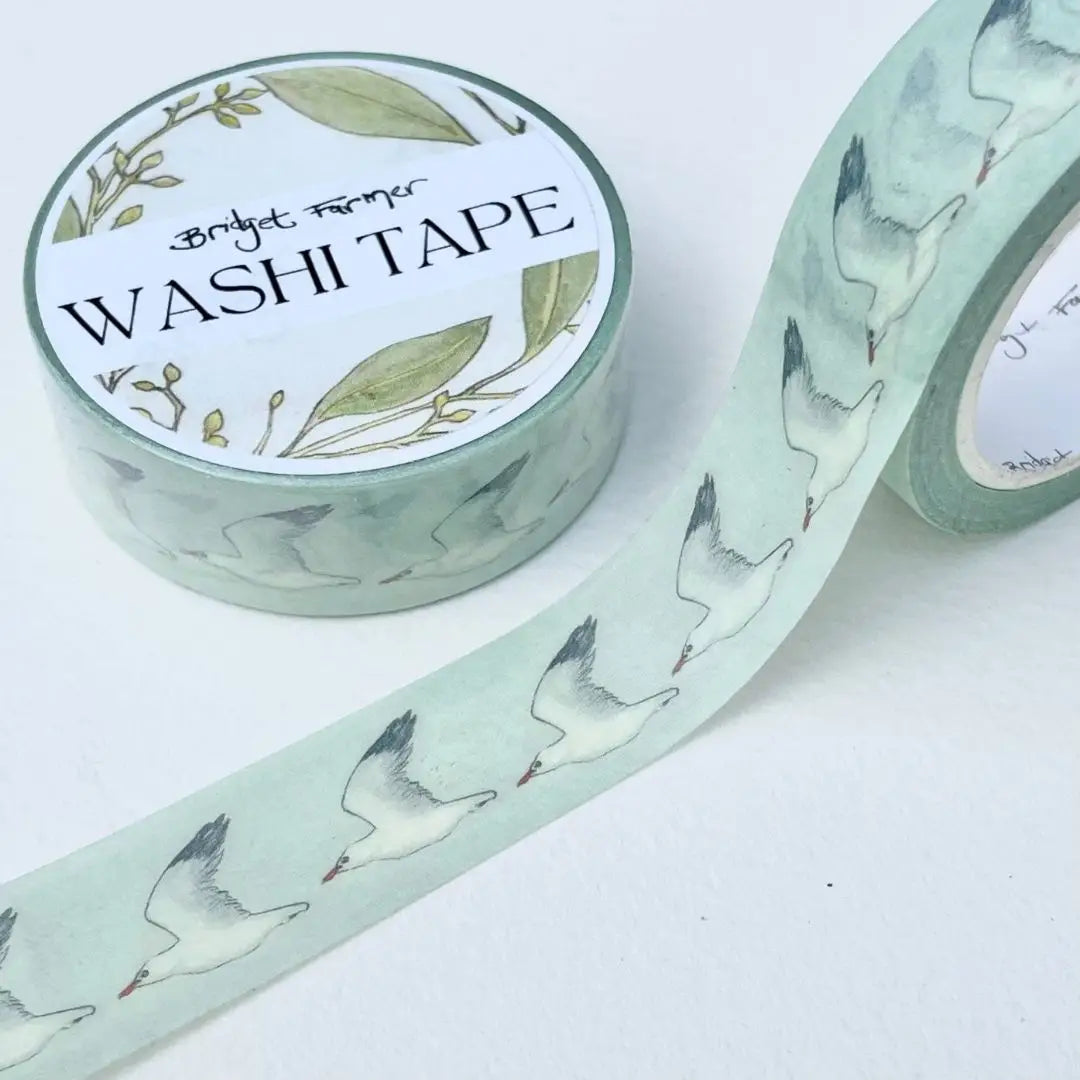 Silver Gulls (15mm) Washi Tape by Bridget Farmer