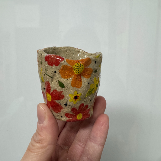 Ceramic Vase - Floral Design (Small $25)