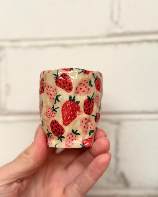 Small Strawberry Ceramic Vase / Espresso Mug – One of a Kind