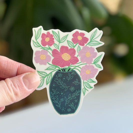 Vase of Flowers 1 Vinyl Sticker