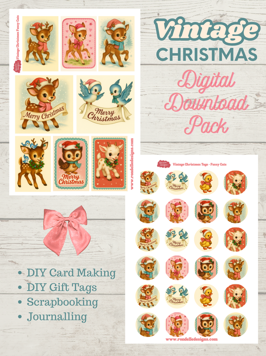 Vintage Kitsch Christmas Animal Journal Pack