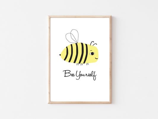 Printable Wall Art / A1 Size / 'Bee Yourself' Digital Art Print