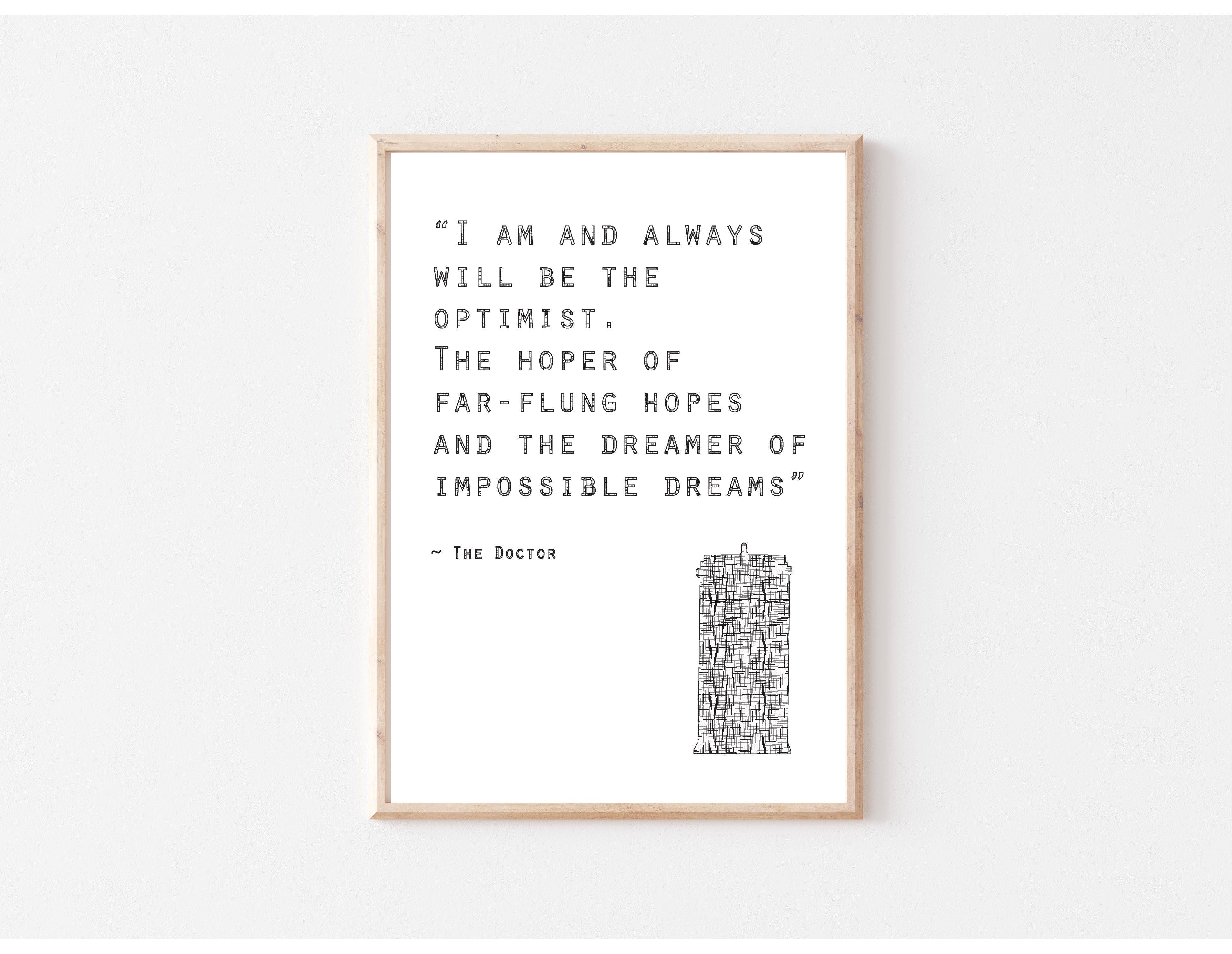 Printable Wall Art / A1 Size / Dr Who Quote / Positive Affirmation / D ...