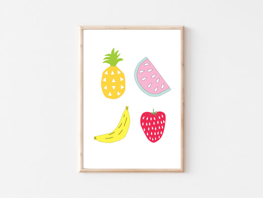 Printable Wall Art / A1 Size / Fruity Fun Illustration
