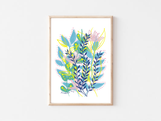 Printable Wall Art / A1 Size / Grow & Bloom Digital Art Print
