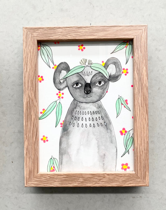 Sleepy Girl Framed Original Art