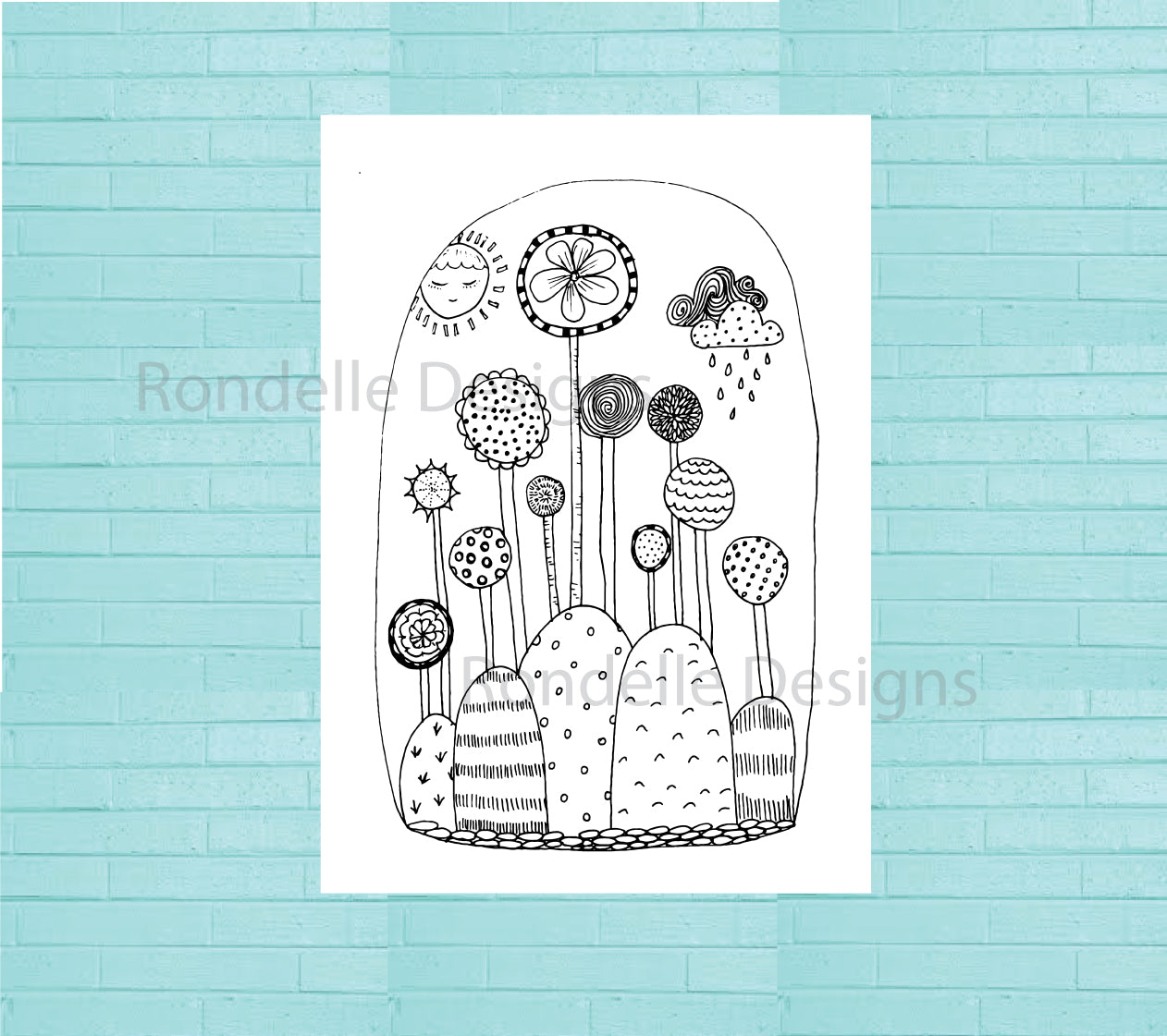 Colouring In Poster / Instant Digital Download A1 Printable Poster / Lollipop Land